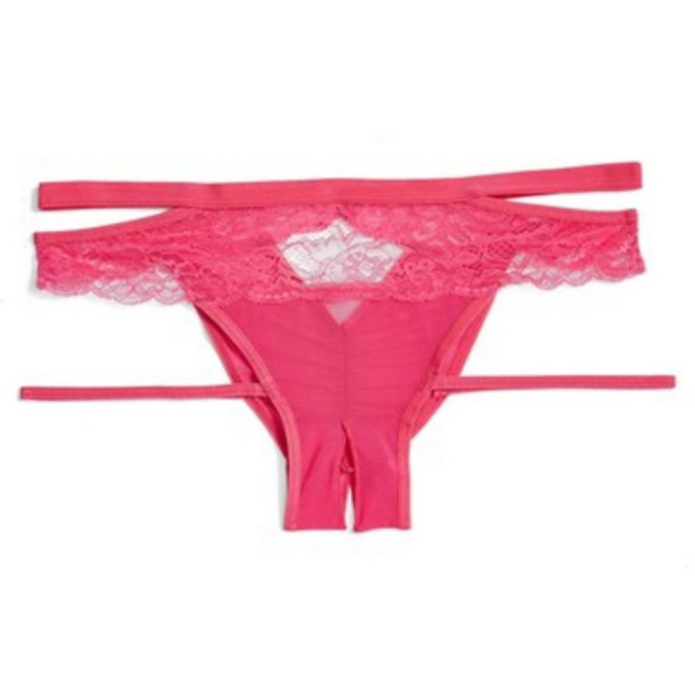 HONEYDEW 'PEEK-A-DEW" OPEN CROTCH PANTY RED MEDIUM NWT